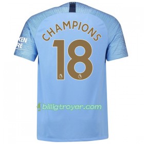 Billige Fotballdrakter Manchester City Champions 18 Hjemmedraktsett 2018/19 Kortermet